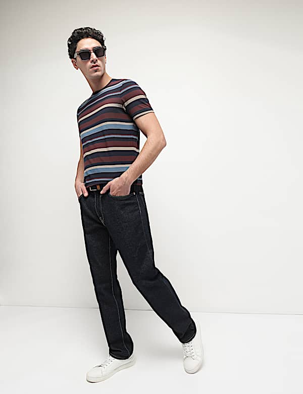 Cotton Modal Horizontal Striped T-Shirt