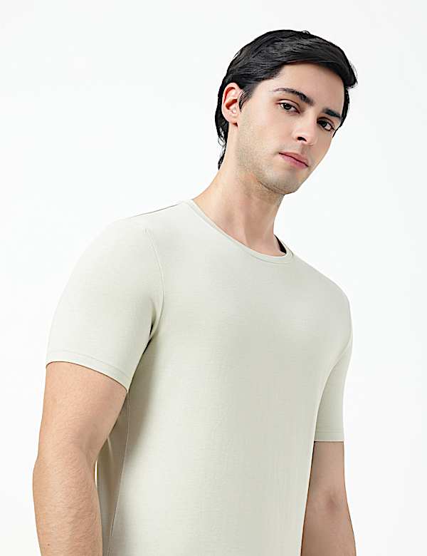 Cotton Rich Plain Crew Neck T-Shirt