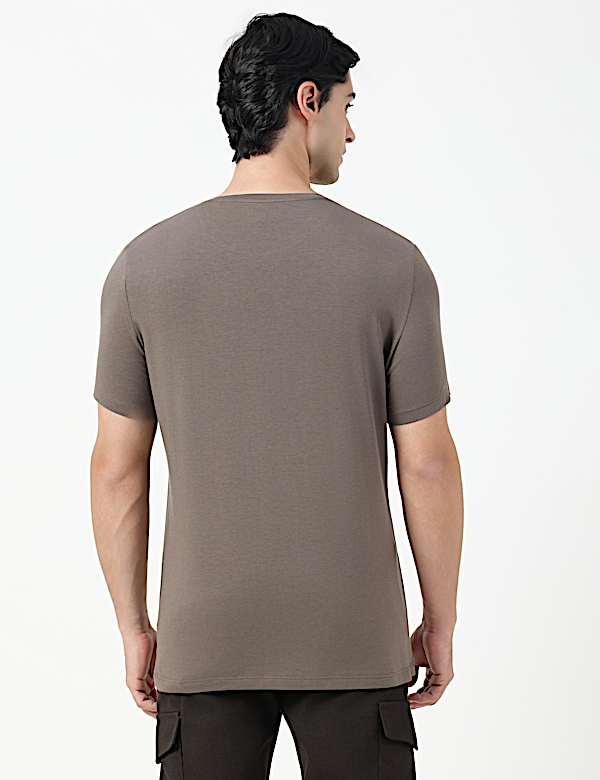 Cotton Rich Plain Crew Neck T-Shirt