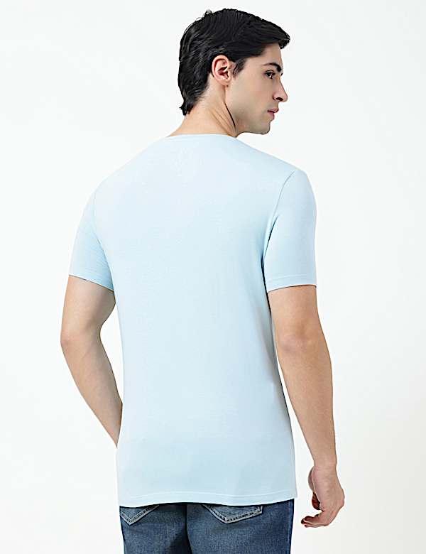 Cotton Rich Plain Crew Neck T-Shirt