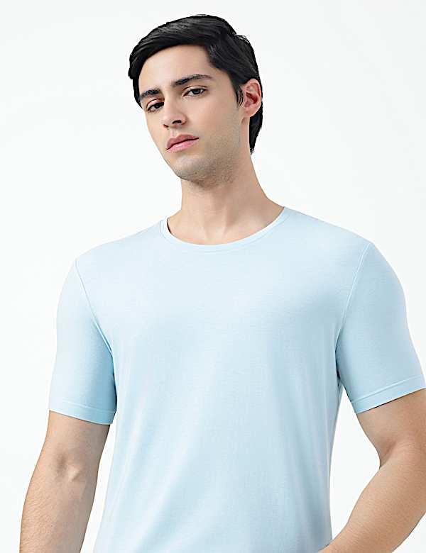 Cotton Rich Plain Crew Neck T-Shirt