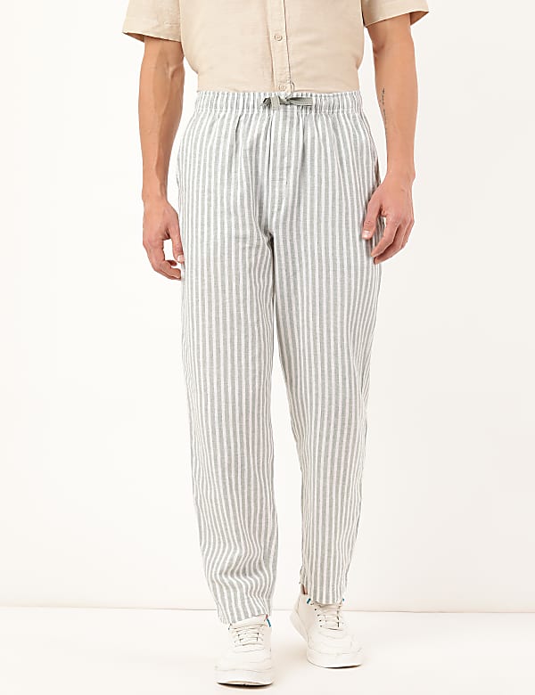 Cotton Linen Mix Striped Regular Fit Pyjama