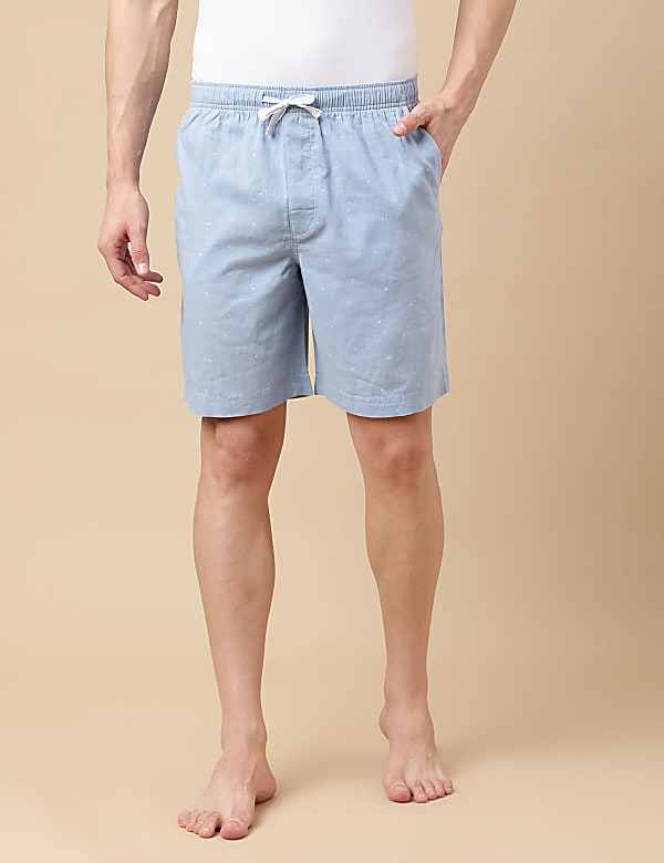 Cotton Blend Printed Shorts