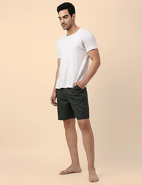 Cotton Mix Printed Regular Fit Shorts