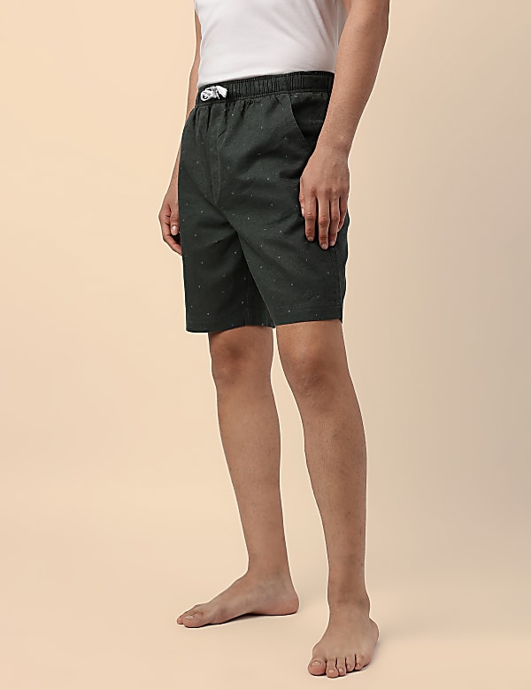 Cotton Mix Printed Regular Fit Shorts