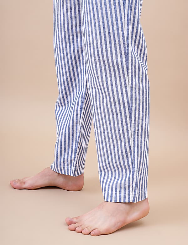 Cotton Mix Striped Relaxed Fit Pants