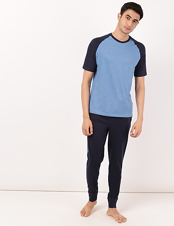 Pure Cotton Striped Jogger Set