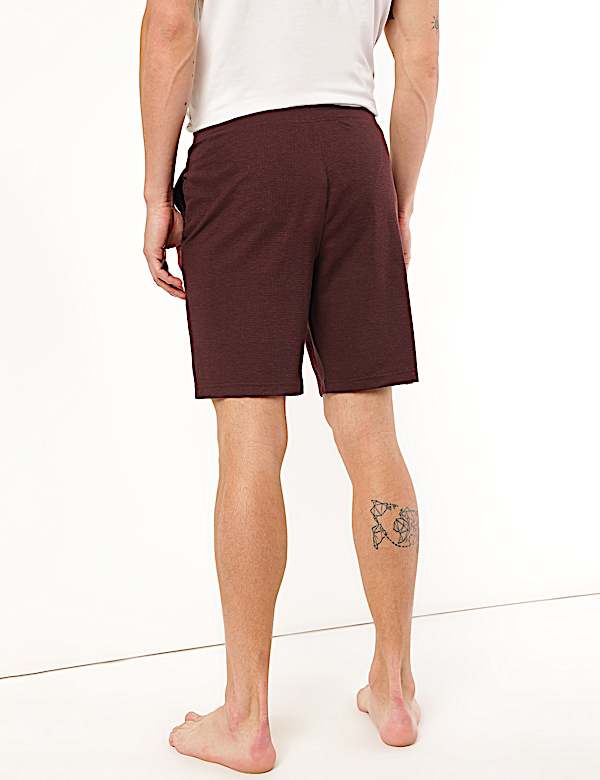 Cotton Blend Textured Shorts