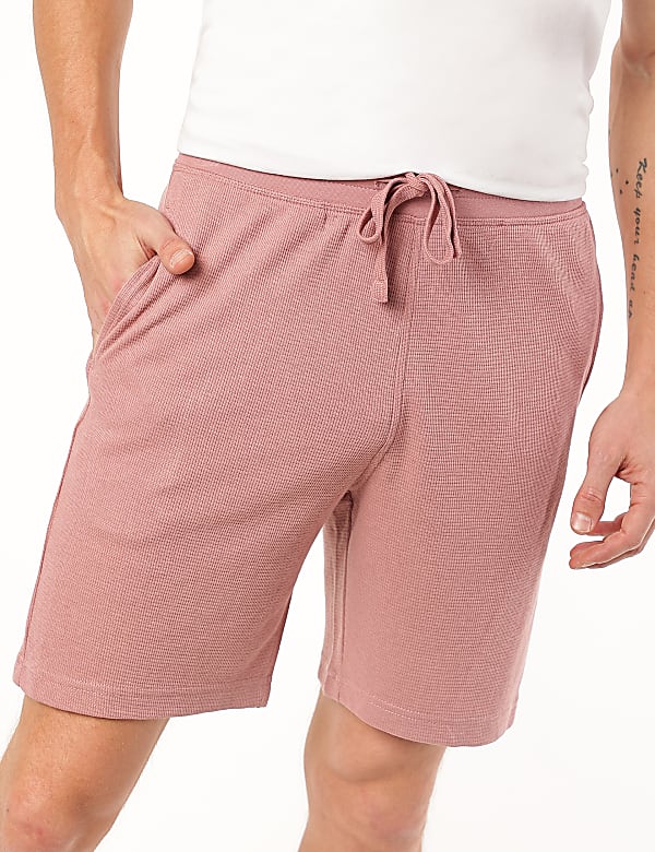 Cotton Blend Textured Shorts