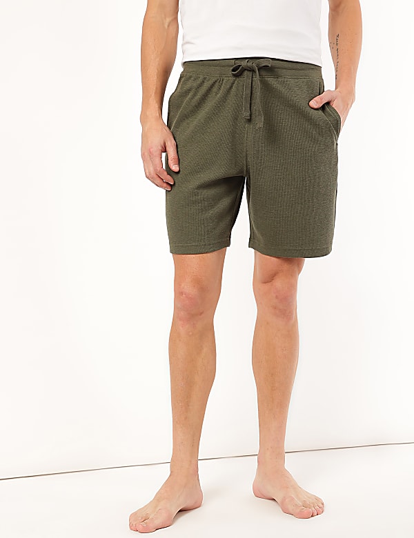 Cotton Blend Textured Shorts