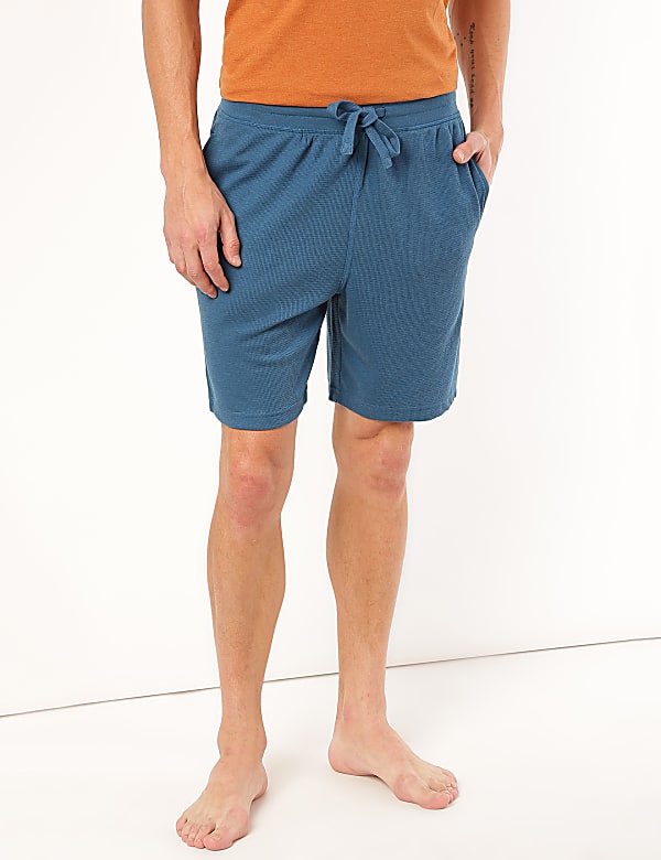 Cotton Blend Textured Shorts