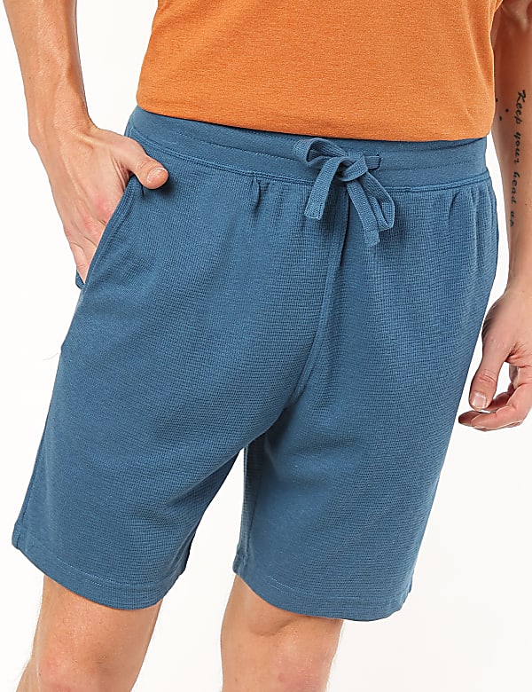 Cotton Blend Textured Shorts