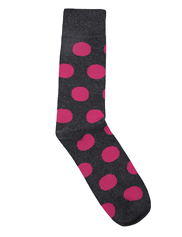 1PK polka grey socks