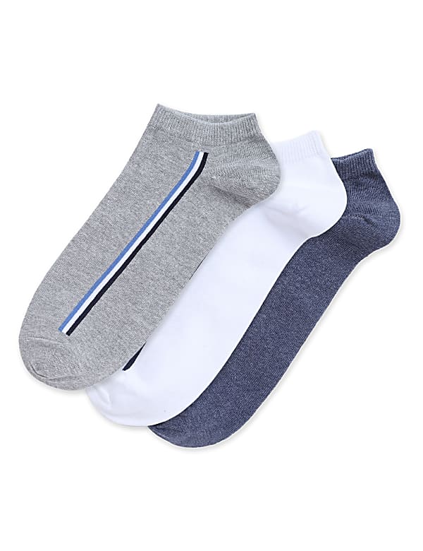 3 Pair Cotton Mix Plain Skinny Fit Socks