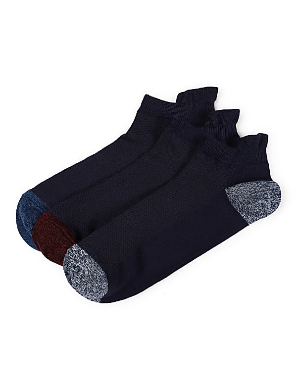 3 Pairs of Cotton Mix Textured Socks