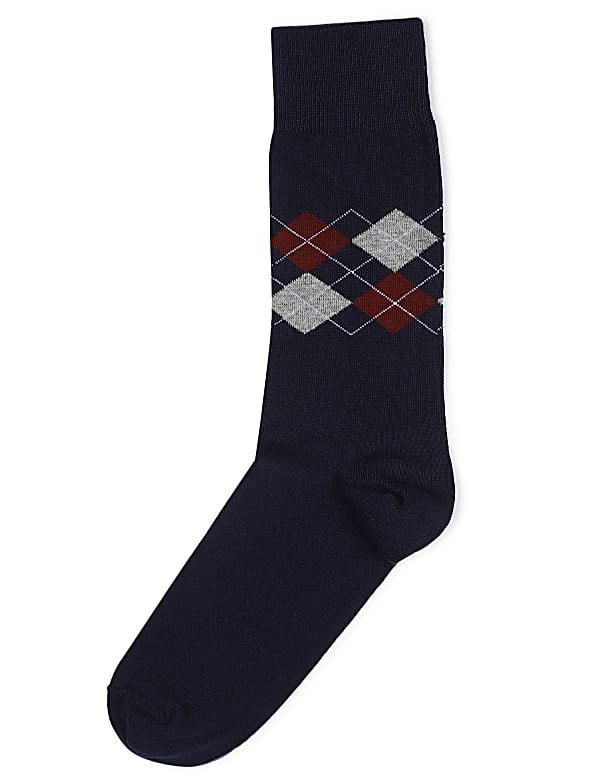 3 Pair of Cotton Mix Printed Socks