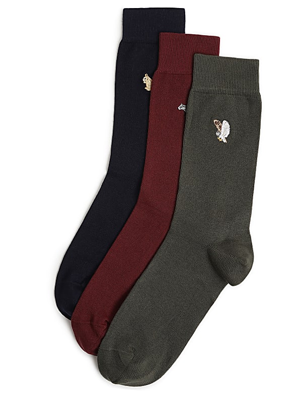 3pk Plain Ankle Length Socks