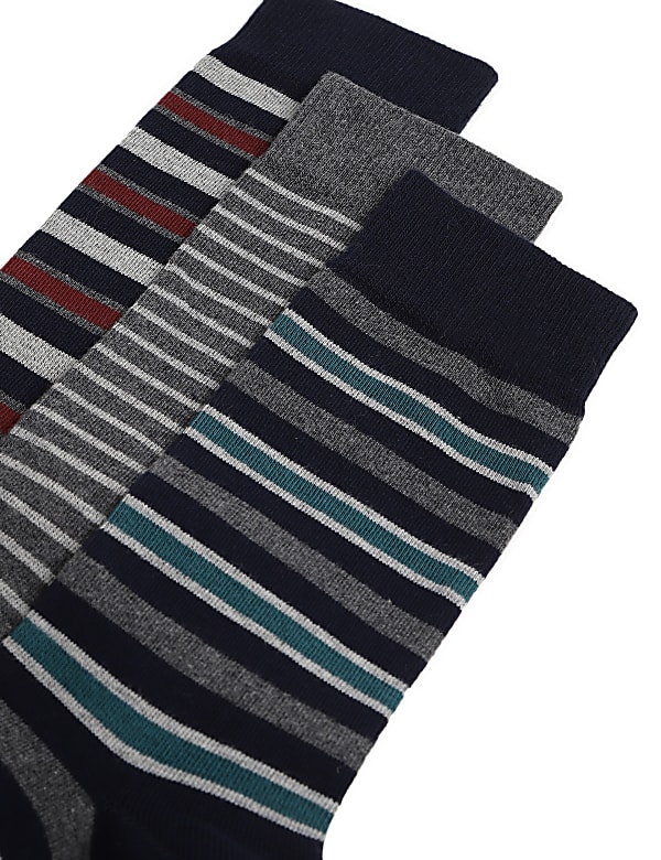 3pk Stripes Ankle Length Socks