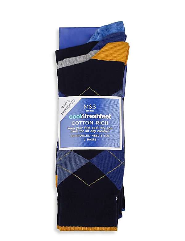 3Pk Argyle Design Socks