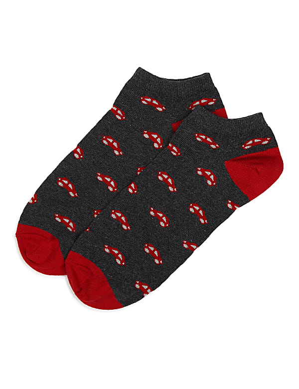 1Pk Mini Cars Ankle Socks
