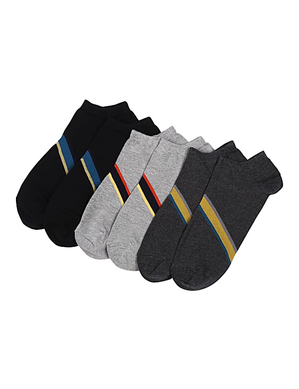 3Pk Athleisure Stripe Ankle Socks