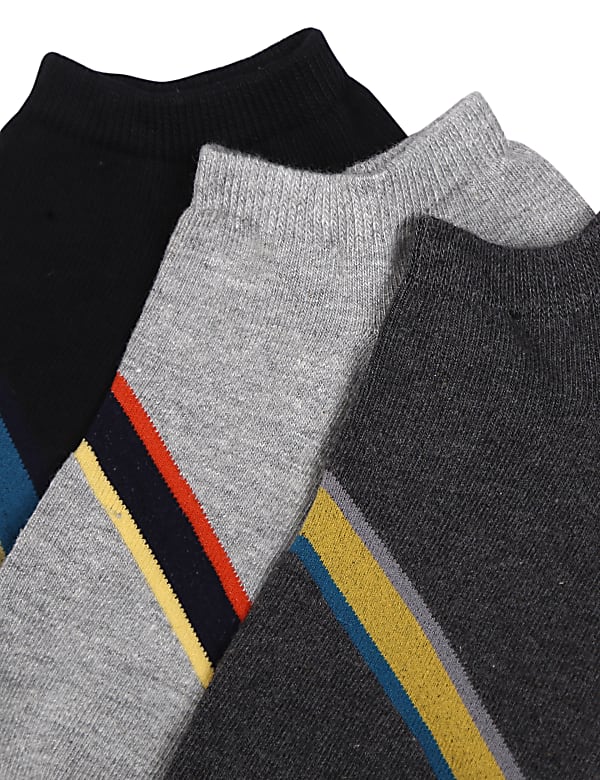 3Pk Athleisure Stripe Ankle Socks