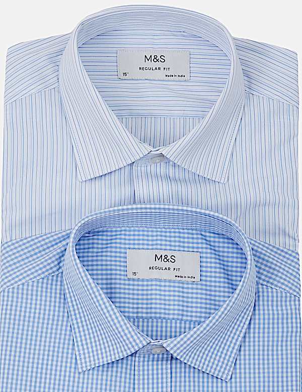 2 Pack Regular Fit Easy Iron Shirts