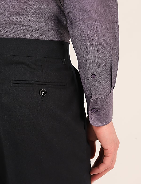 Pure Cotton Plain Spread Collar Shirt