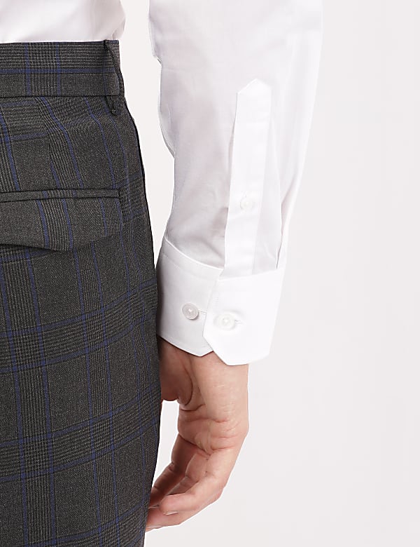 Pure Cotton Plain Cut Away Collar Shirt