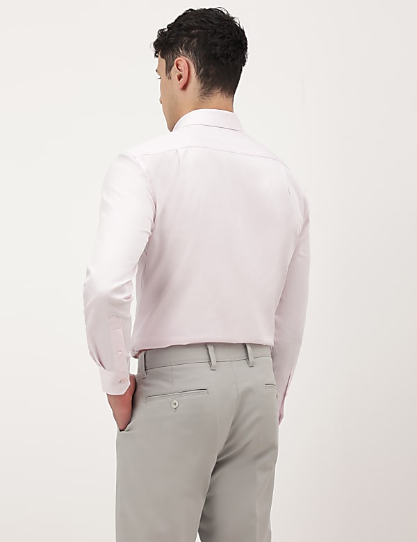 Pure Cotton Plain Spread Collar Shirt