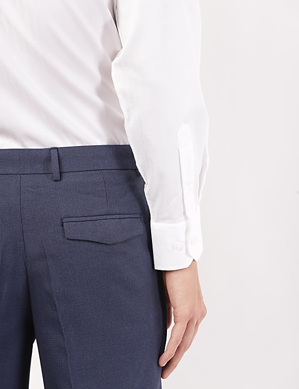 Pure Cotton Self Design Cut Away Collar Shirt