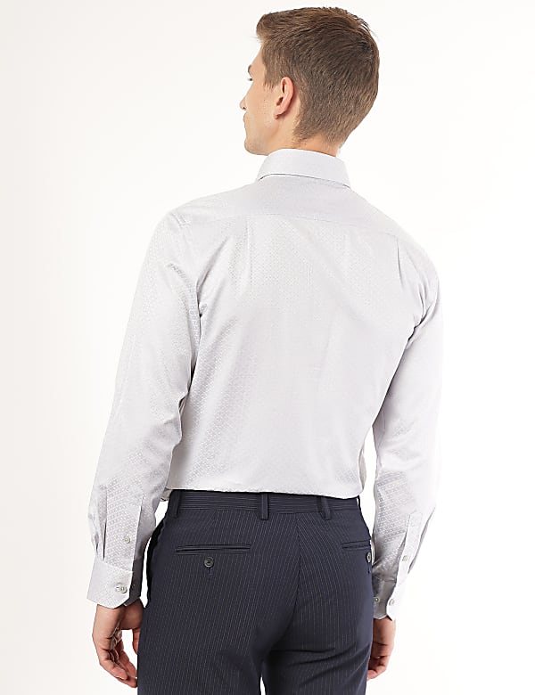 Pure Cotton Dobby Spread Collar Shirt