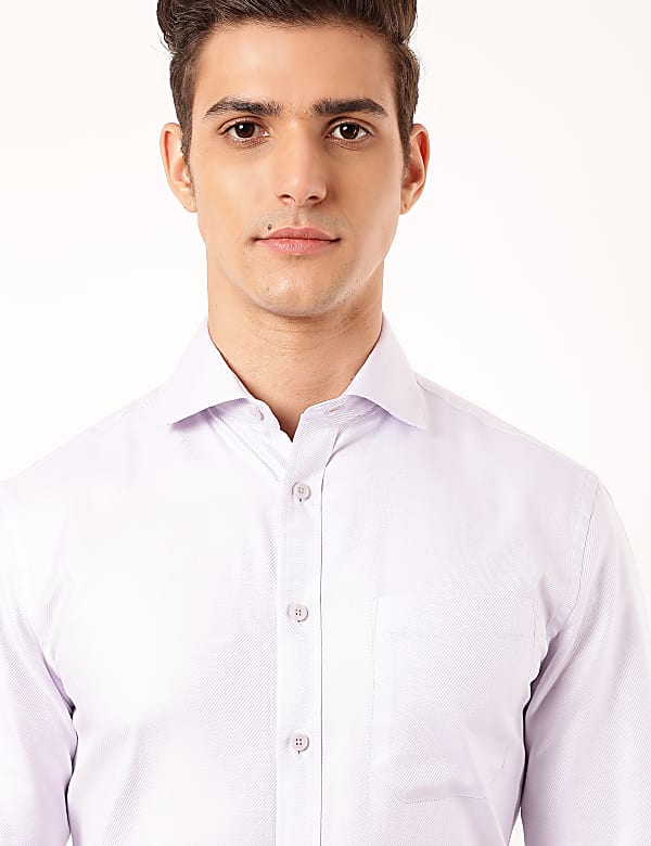 Pure Cotton Striped Spread Collar Shirt