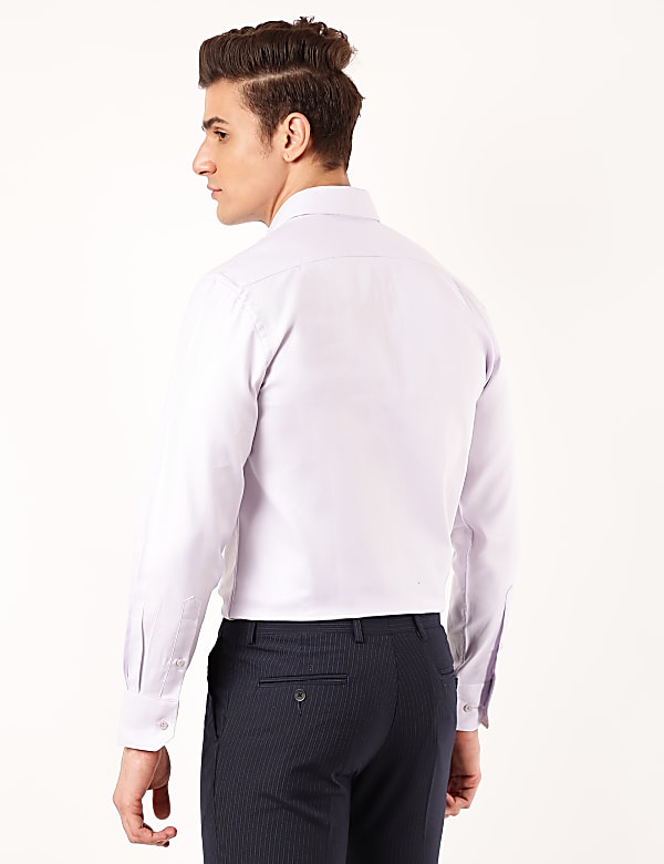 Pure Cotton Striped Spread Collar Shirt