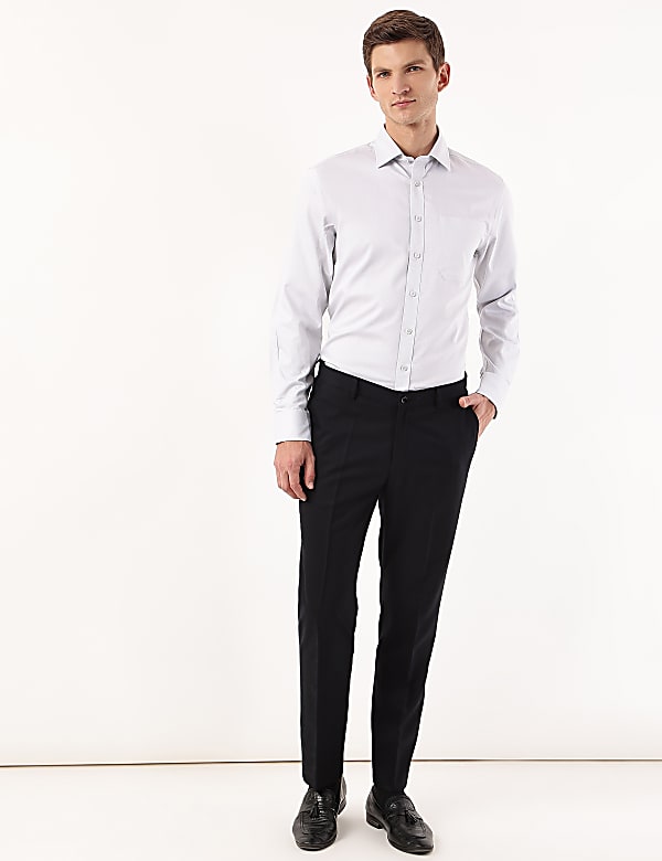 Pure Cotton Geometric Spread Collar Shirt