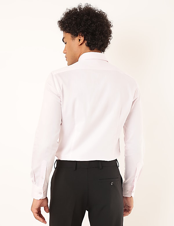 Pure Cotton Plain Spread Collar Shirt