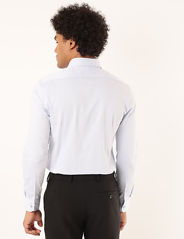 Pure Cotton Plain Spread Collar Shirt