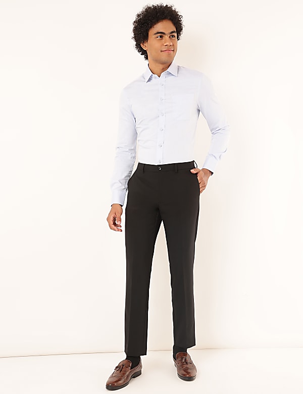Pure Cotton Plain Spread Collar Shirt