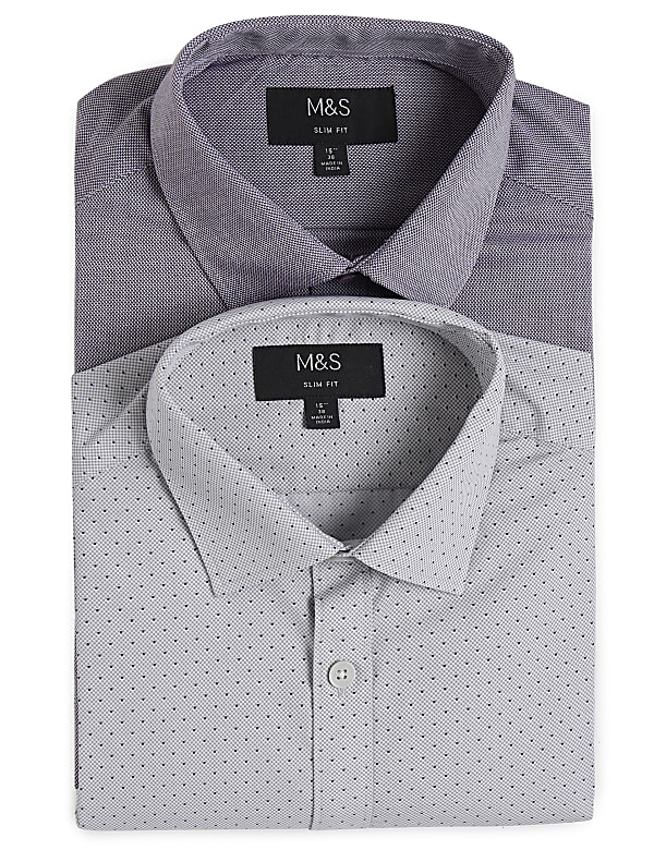 2PK Easy To Iron  Design Shirt
