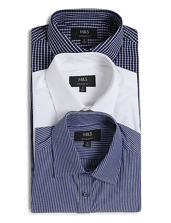3PK Easy To Iron  Design Shirt