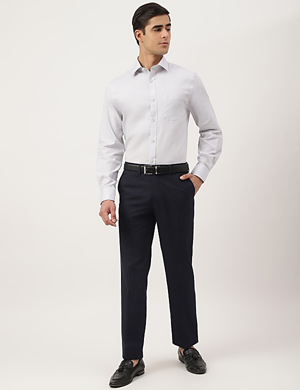 Pure Cotton Textured Spread Collar Shirt