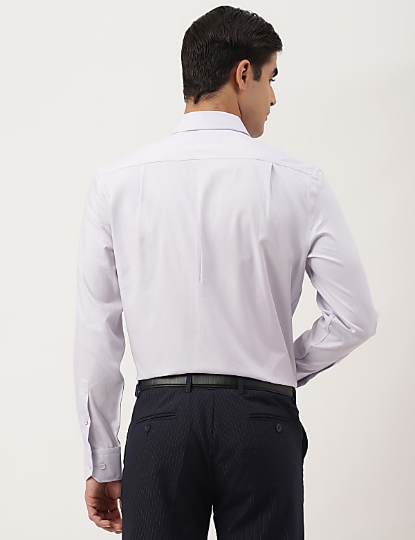 Pure Cotton Textured Spread Collar Shirt