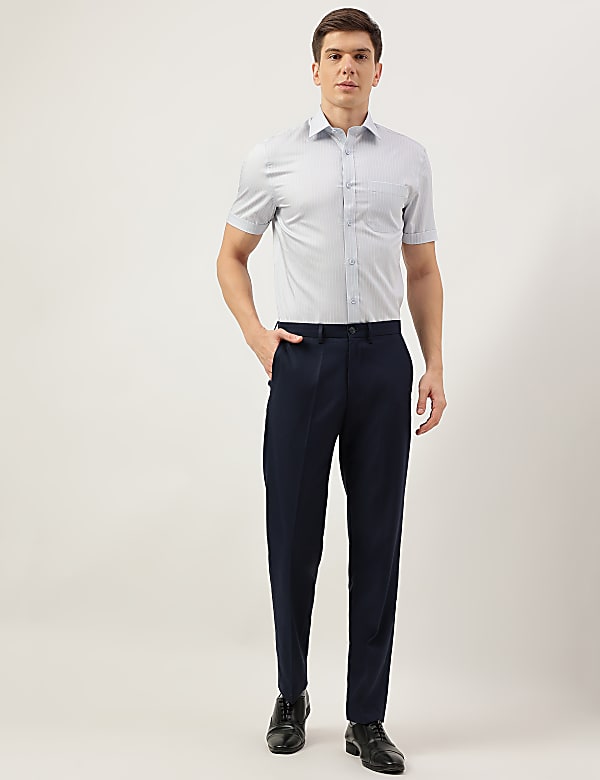 Cotton Rich Striped Short Sleeves Shirt