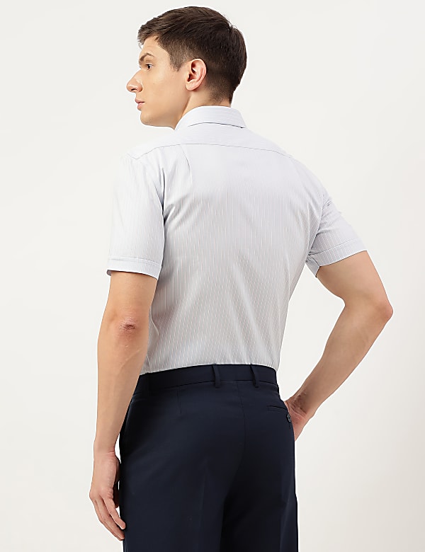 Cotton Rich Striped Short Sleeves Shirt