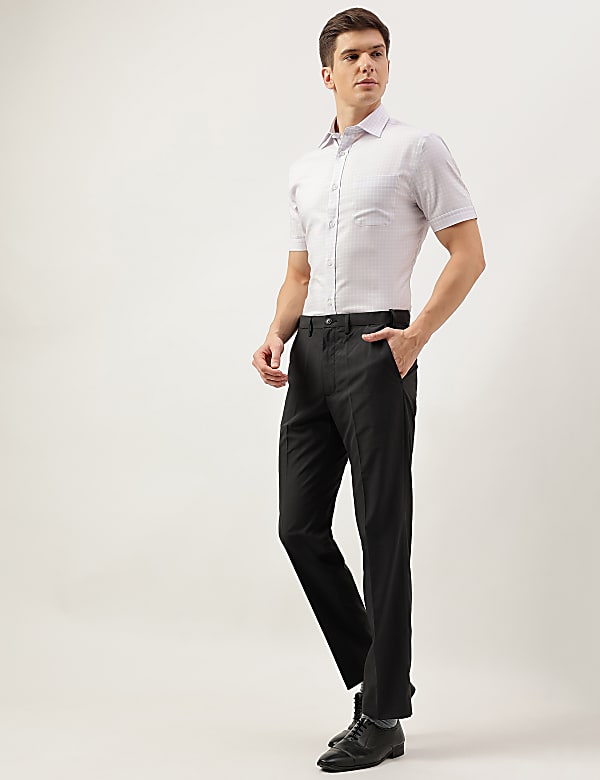 Cotton Rich Checked Short Sleeves Shirt
