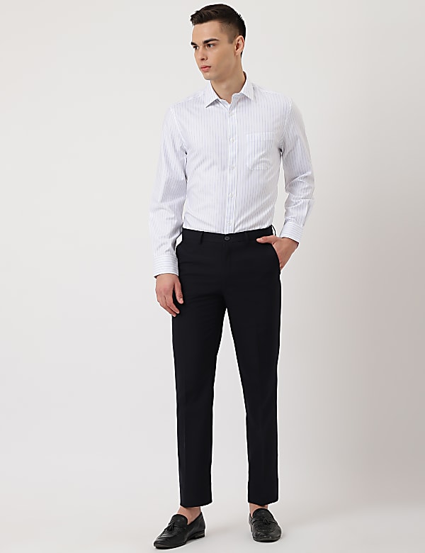 Pure Cotton Striped Collared Formal Shirt