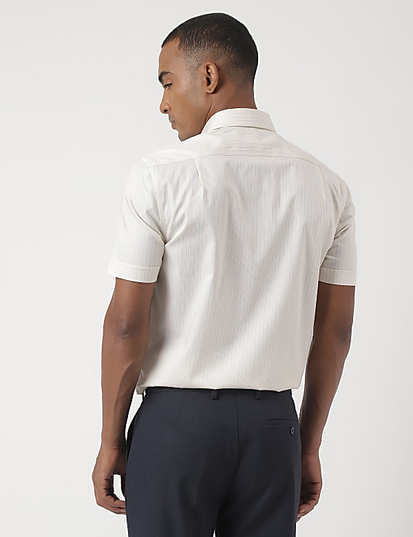 Pure Cotton Striped Half Sleeve Shirt