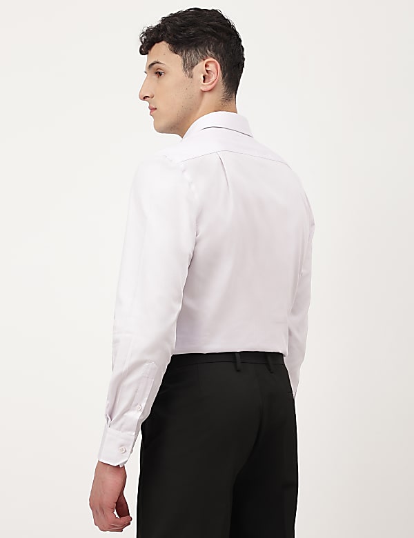 Pure Cotton Dobby Spread Collar Shirt