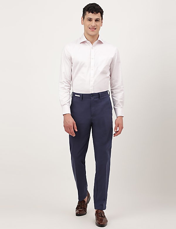 Pure Cotton Dobby Spread Collar Shirt