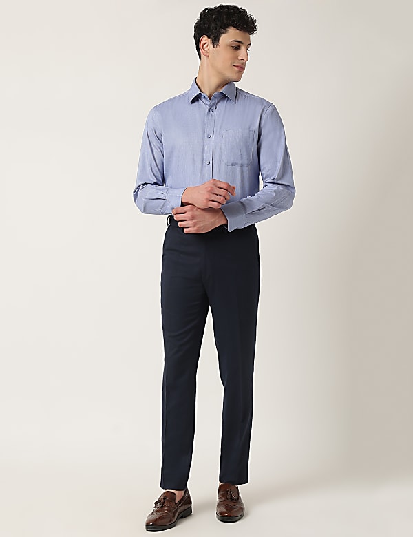 Pure Cotton Textured Classic Collar Shirt